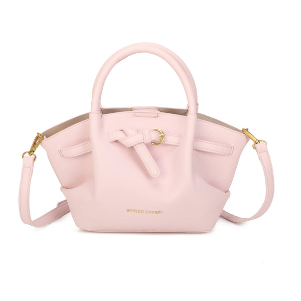 Borsetta a mano e tracolla in ecopelle con cinghia a intreccio frontale Enrico Coveri EC2250