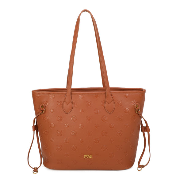 Shopper a spalla in ecopelle con stampa a rilievo Enrico Coveri EC2226