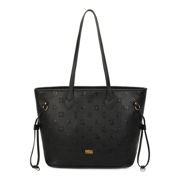 Shopper a spalla in ecopelle con stampa a rilievo Enrico Coveri EC2226