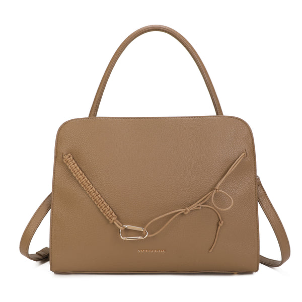 Bauletto strutturato in ecopelle martellata con corda e moschettone MB040