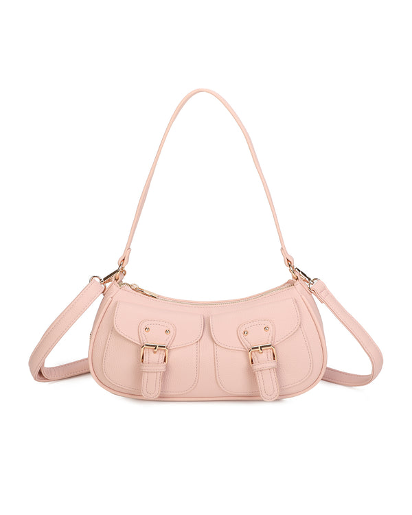 Borsetta in ecopelle a spalla con doppia tasca frontale ECG607