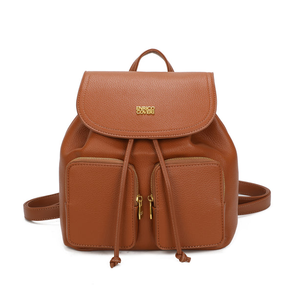 Zaino in ecopelle ENRICO COVERI con 2 tasche frontali EC7048