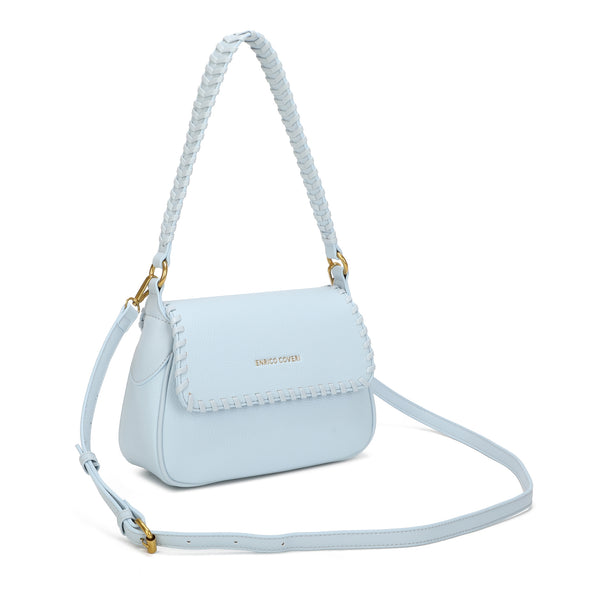 Borsa postino ENRICO COVERI in ecopelle con manico intrecciato EC7051