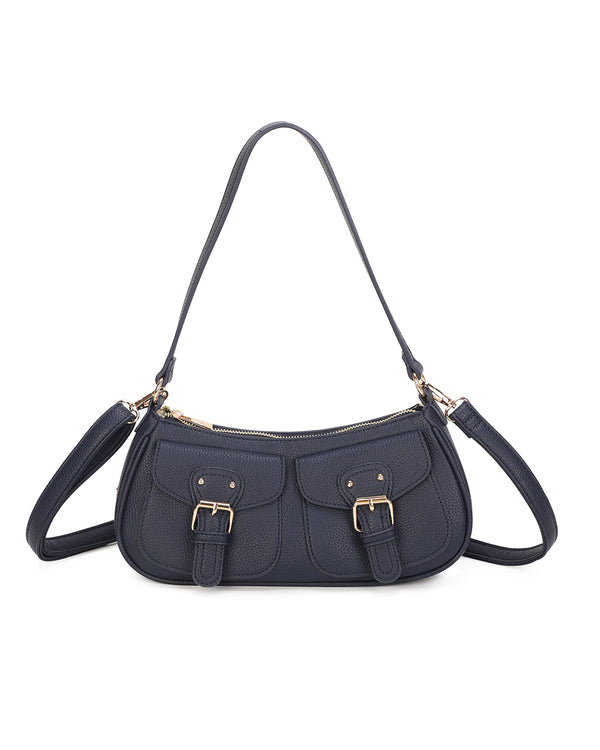 Borsetta in ecopelle a spalla con doppia tasca frontale ECG607