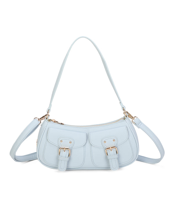 Borsetta in ecopelle a spalla con doppia tasca frontale ECG607