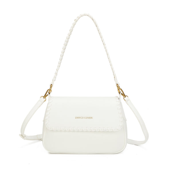 Borsa postino ENRICO COVERI in ecopelle con manico intrecciato EC7051