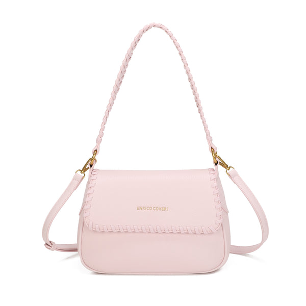 Borsa postino ENRICO COVERI in ecopelle con manico intrecciato EC7051