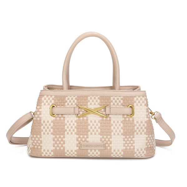 Borsa a tracolla in ecopelle gingham Enrico Coveri EC7052