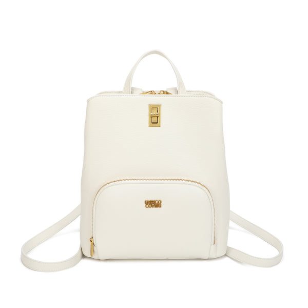 Zaino in ecopelle Enrico Coveri con chiusura turn lock e zip a 3 tasche EC2254