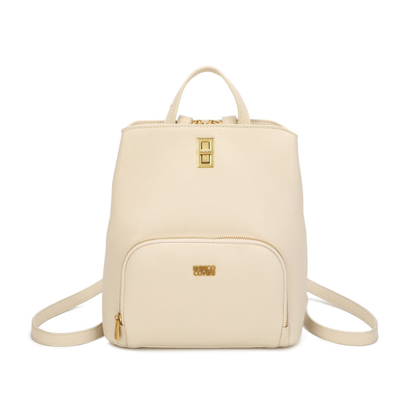 Zaino in ecopelle Enrico Coveri con chiusura turn lock e zip a 3 tasche EC2254