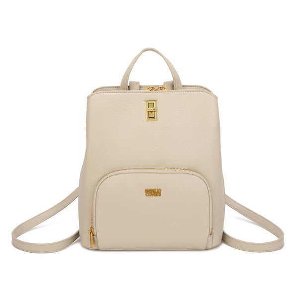 Zaino in ecopelle Enrico Coveri con chiusura turn lock e zip a 3 tasche EC2254