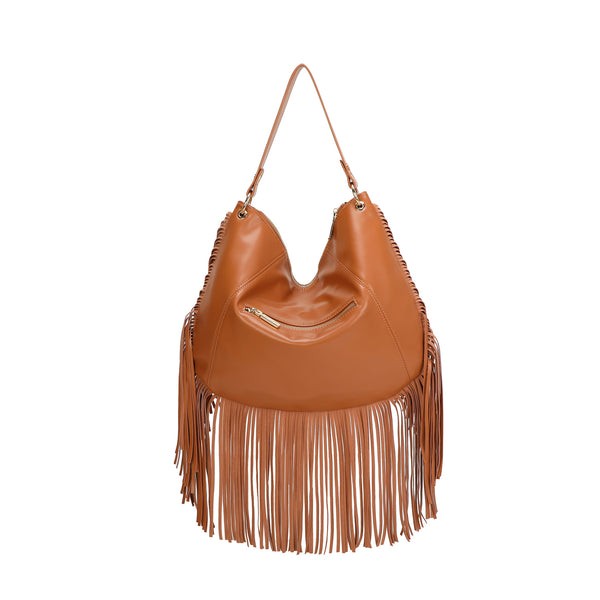 Borsa a spalla in ecopelle con frange e tracolla a catena Valentino Creations VC7087