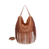 Borsa a spalla in ecopelle con frange e tracolla a catena Valentino Creations VC7087