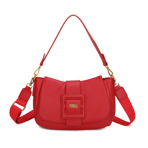 Borsa spalla con patta e dettaglio a fibbia stile Y2K in ecopelle Enrico Coveri EC6273