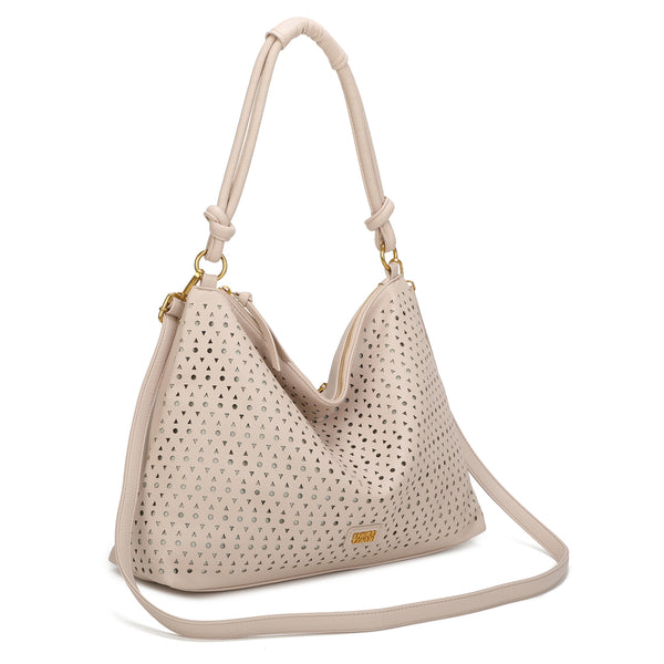 Borsa morbida a spalla in ecopelle traforata Enrico Coveri EC6272