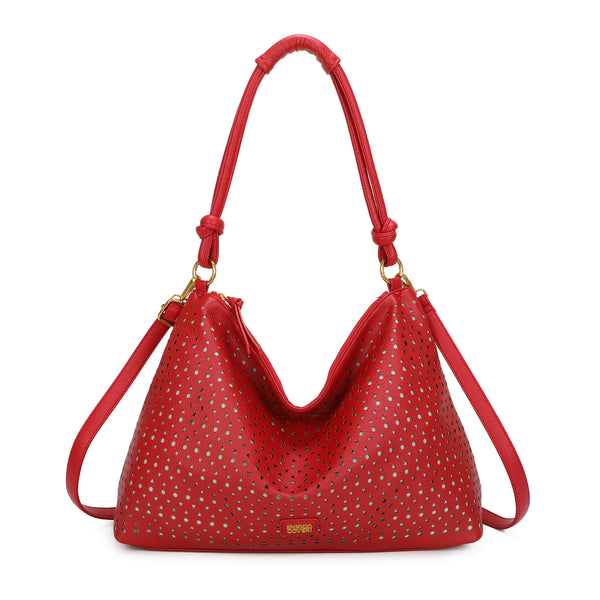 Borsa morbida a spalla in ecopelle traforata Enrico Coveri EC6272