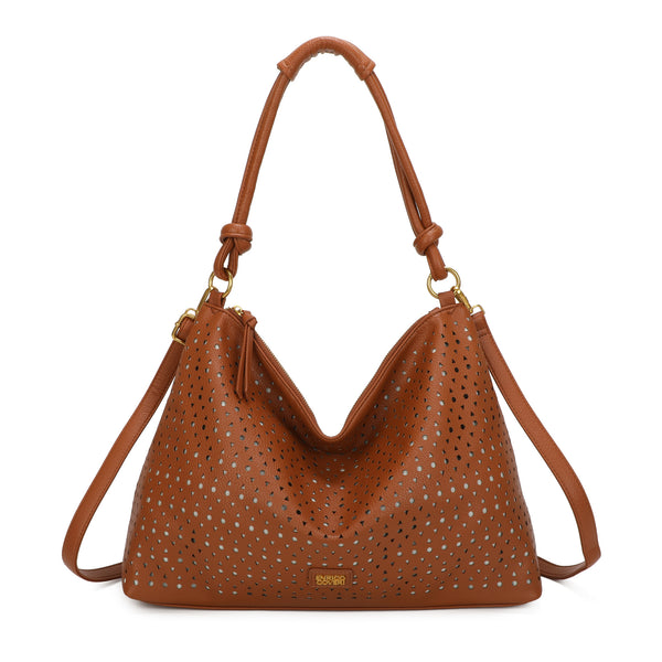 Borsa morbida a spalla in ecopelle traforata Enrico Coveri EC6272