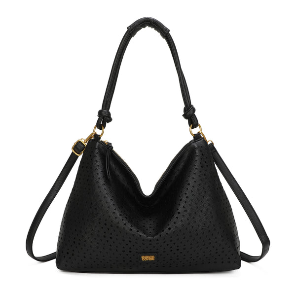 Borsa morbida a spalla in ecopelle traforata Enrico Coveri EC6272