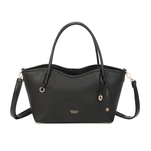 Borsa a spalla in ecopelle con lacci e ganci MB-719