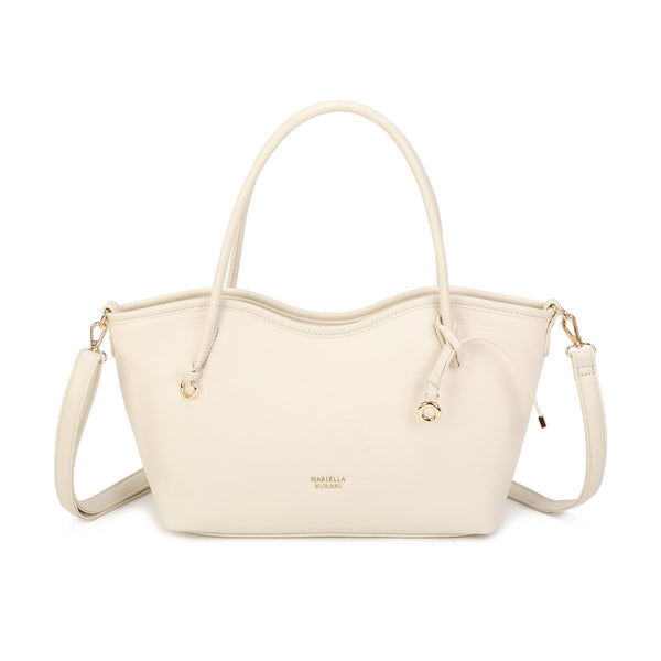 Borsa a spalla in ecopelle con lacci e ganci MB-719