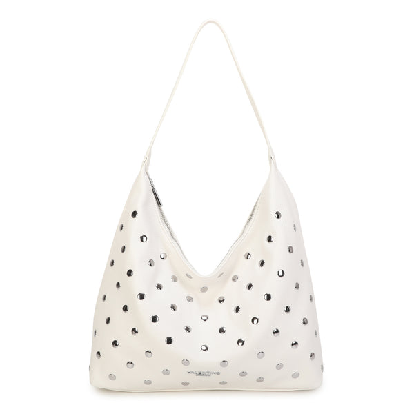 Borsa spalla in ecopelle con borchie argento VC2011