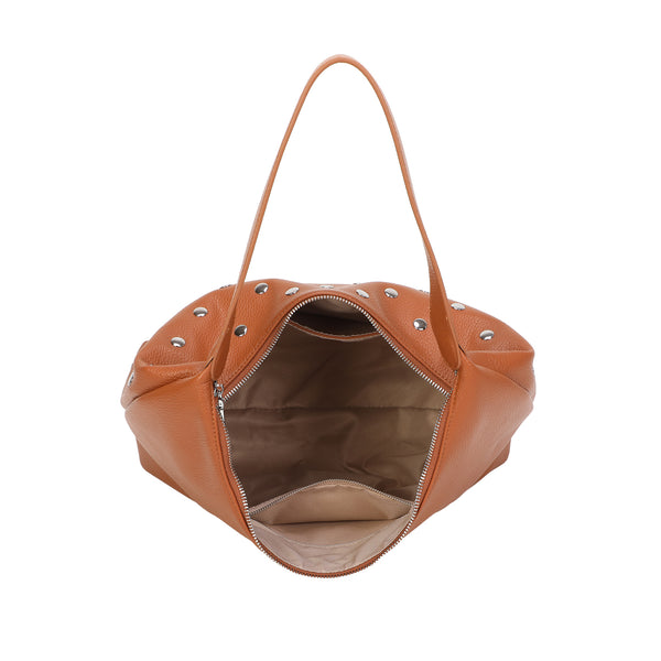 Borsa spalla in ecopelle con borchie argento VC2011