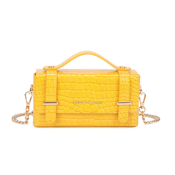 Borsetta a tracolla rettangolare rigida in ecopelle cocco Enrico Coveri EC6286