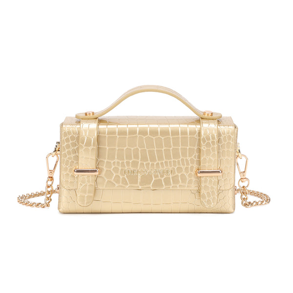 Borsetta a tracolla rettangolare rigida in ecopelle cocco Enrico Coveri EC6286