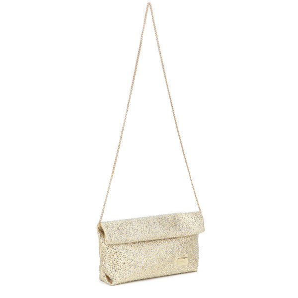 Borsa pochette gioiello con strass e chiusura a pergamena VC9001