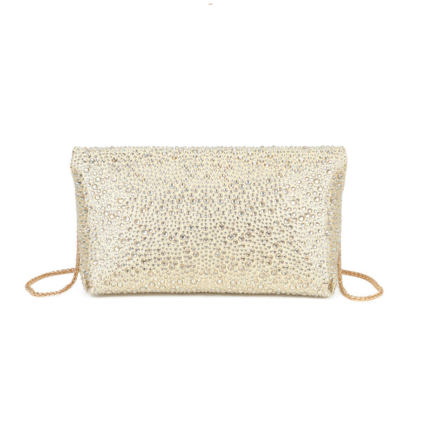 Borsa pochette gioiello con strass e chiusura a pergamena VC9001