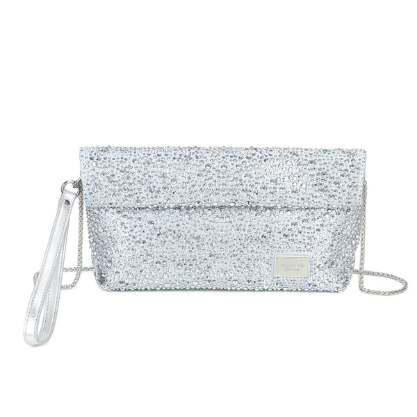 Borsa pochette gioiello con strass e chiusura a pergamena VC9001