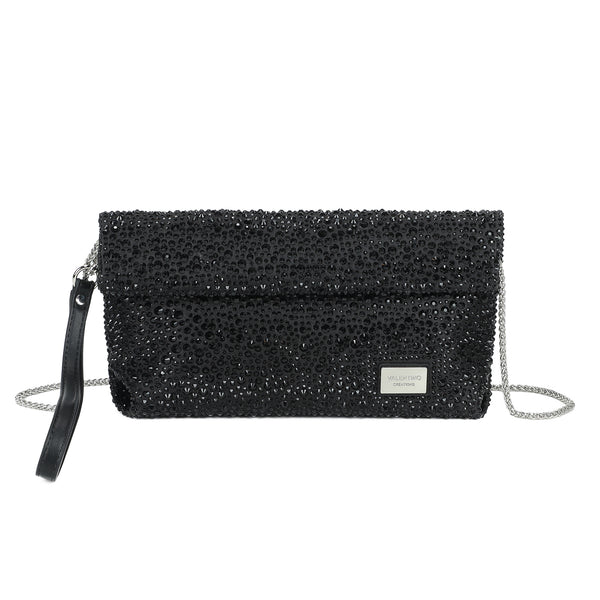 Borsa pochette gioiello con strass e chiusura a pergamena VC9001