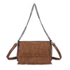 Borsa a tracolla in ecopelle liscia con frange e lustrini Mariella Burani MB5005