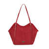 Borsa shopper a spalla in ecopelle scamosciata e teddy MB053
