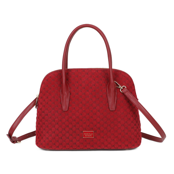 Borsa bauletto Mariella Burani in ecopelle scamosciata con logo impresso MB043