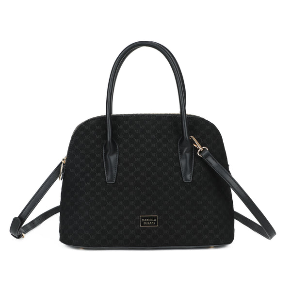 Borsa bauletto Mariella Burani in ecopelle scamosciata con logo impresso MB043
