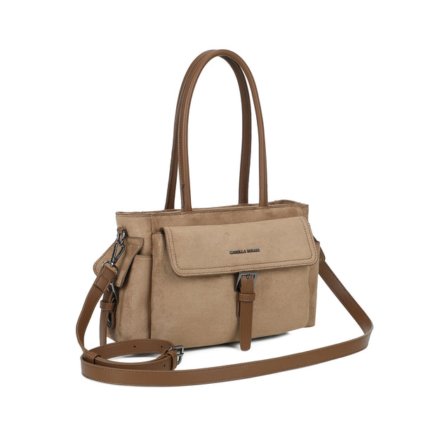 Borsa spalla Mariella Burani in ecopelle scamosciata morbida con patta MB047