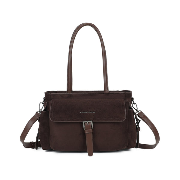 Borsa spalla Mariella Burani in ecopelle scamosciata morbida con patta MB047