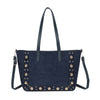 Borsa spalla shopper in ecopelle scamosciata con borchie 2281