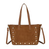 Borsa spalla shopper in ecopelle scamosciata con borchie 2281
