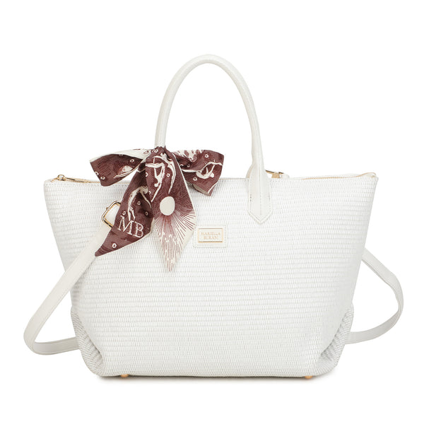 Borsa shopper in rafia ed ecopelle Mariella Burani MB6311