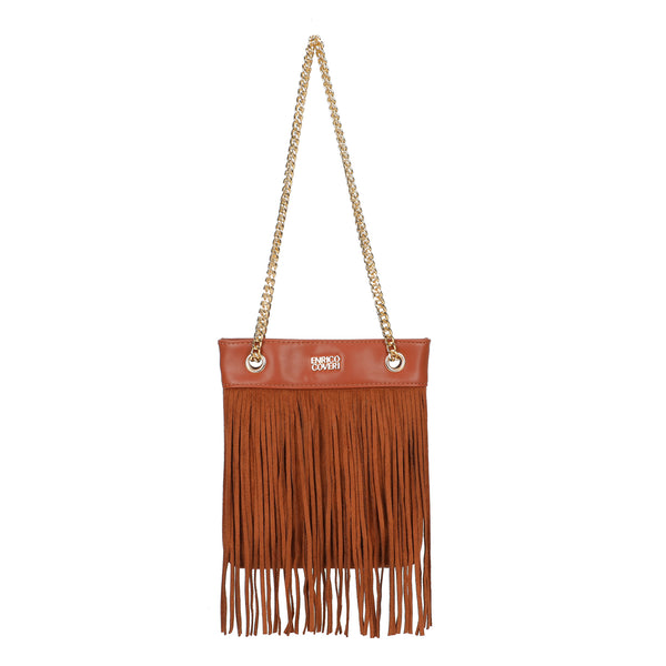Borsetta shopper in ecopelle a frange e tracolla a catena Enrico Coveri EC6325