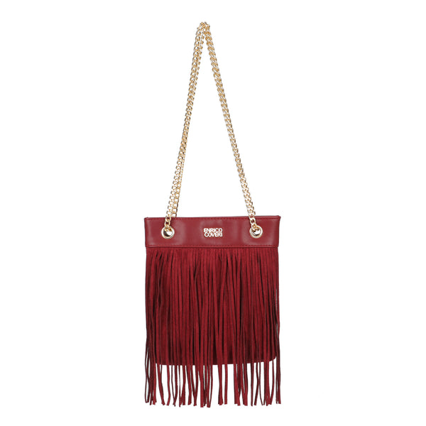 Borsetta shopper in ecopelle a frange e tracolla a catena Enrico Coveri EC6325