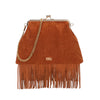 Borsa clutch in ecopelle scamosciata con frange Enrico Coveri EC6330