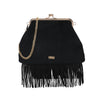Borsa clutch in ecopelle scamosciata con frange Enrico Coveri EC6330