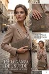 Pochette con laccio e tracolla Valentino Creations in vera pelle suede a scaglie V850C