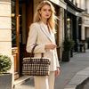 Borsa bauletto in ecopelle e tessuto tartan MB6341