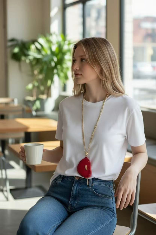 Portamonete a cuore con tracolla in catena VA010