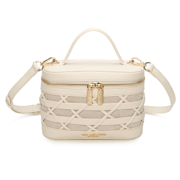 Borsa in ecopelle e tessuto a bauletto VA7079