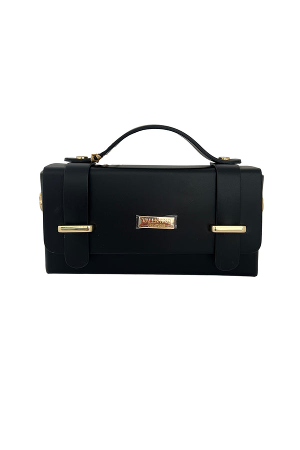 Borsa in vera pelle con inserti in acciaio V853